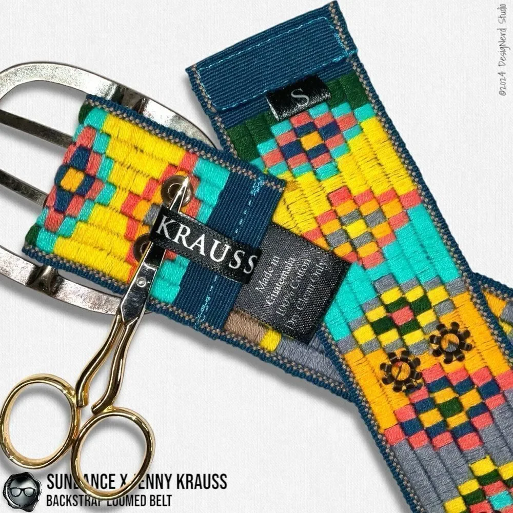 SUNDANCE X JENNY KRAUSS HAND WOVEN LOOMED COTTON BELT VINTAGE 2015 NEON PALLET